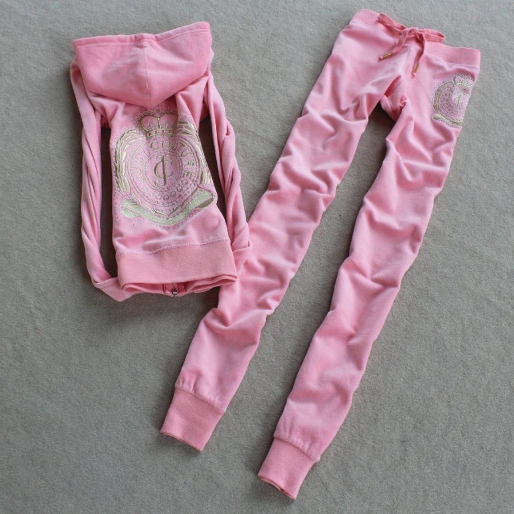 Juicy Velour Tracksuit Set Nwt Pink XS Bling Vintage Y2K Crown Wreath Ribbon